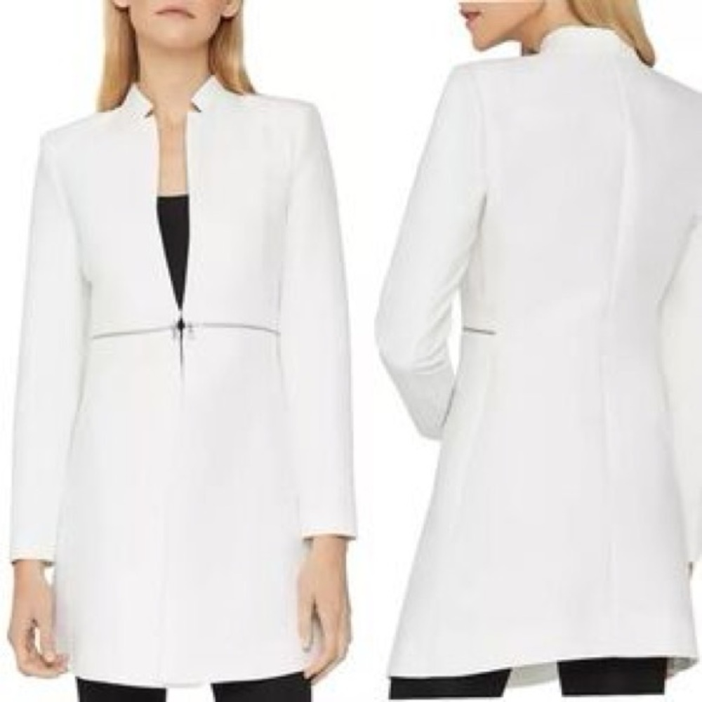 BCBGMaxAzria white Arelia long jacket